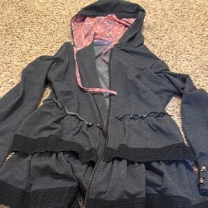 Stylish Gray Hooded Jacket by Matilda Jane in a women size small.